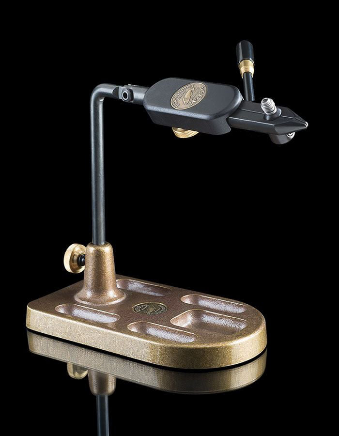 Regal Medallion Rotary Jaw Bronze Pocket Pedestal Base Vise - Feather Craft Fly Fishing