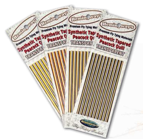 Hemingways Transparent Synthetic Tapered Peacock Quill - Feather Craft Fly Fishing