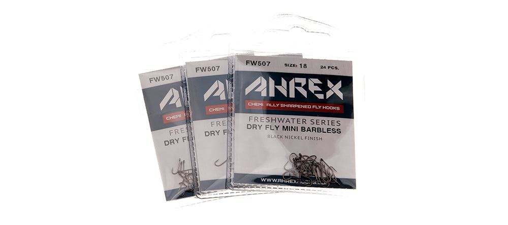Ahrex FW507 Dry Fly Mini - Barbless Hook - Feather Craft Fly Fishing