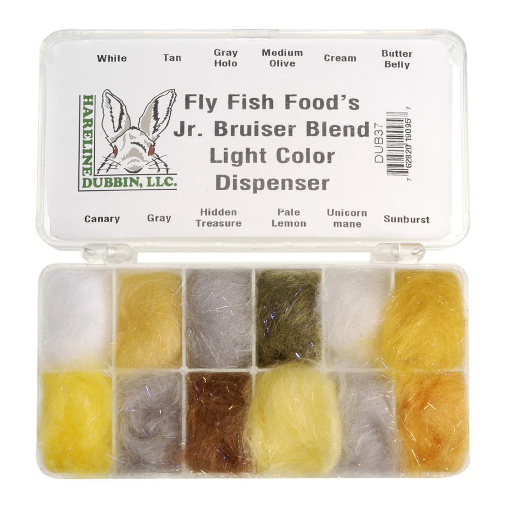 Bruiser Blend Dubbing 12-Compartment Loaded Dubbing Dispenser - Light Colors - Feather Craft Fly Fishing