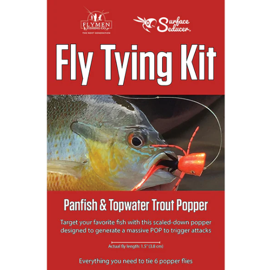 Flymen Surface Seducer Double Barrel Topwatertrout & Panfish Popper Fly Tying Kit - Feather Craft Fly Fishing