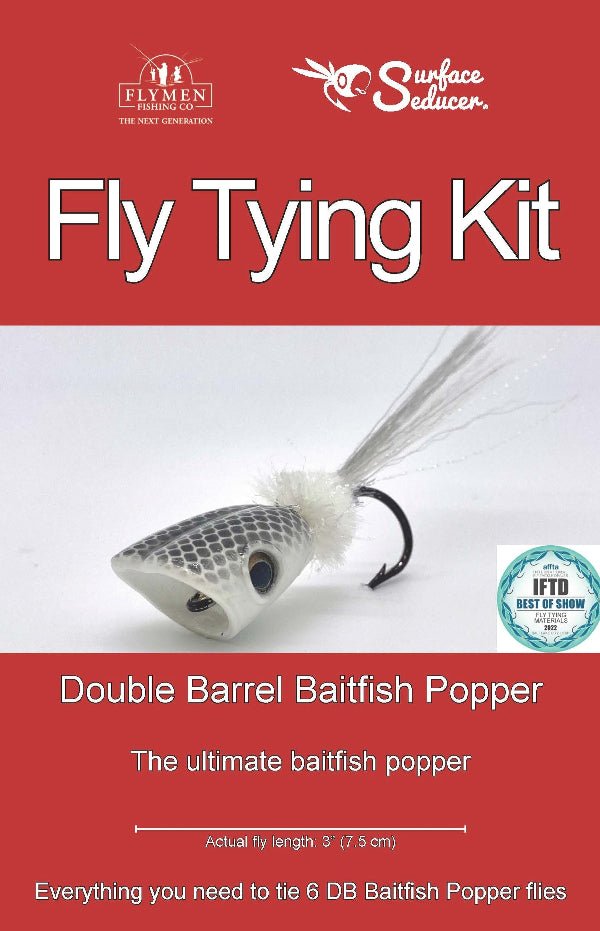 Flymen Fishing Company - Flymen Double Barrel Baitfish Popper Kit - Feather Craft Fly Fishing