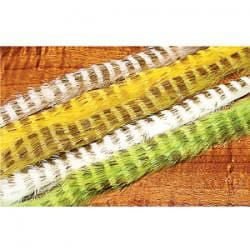 Hareline Dubbin - 1/8" Olive Barred Rabbit Strips - Feather Craft Fly Fishing