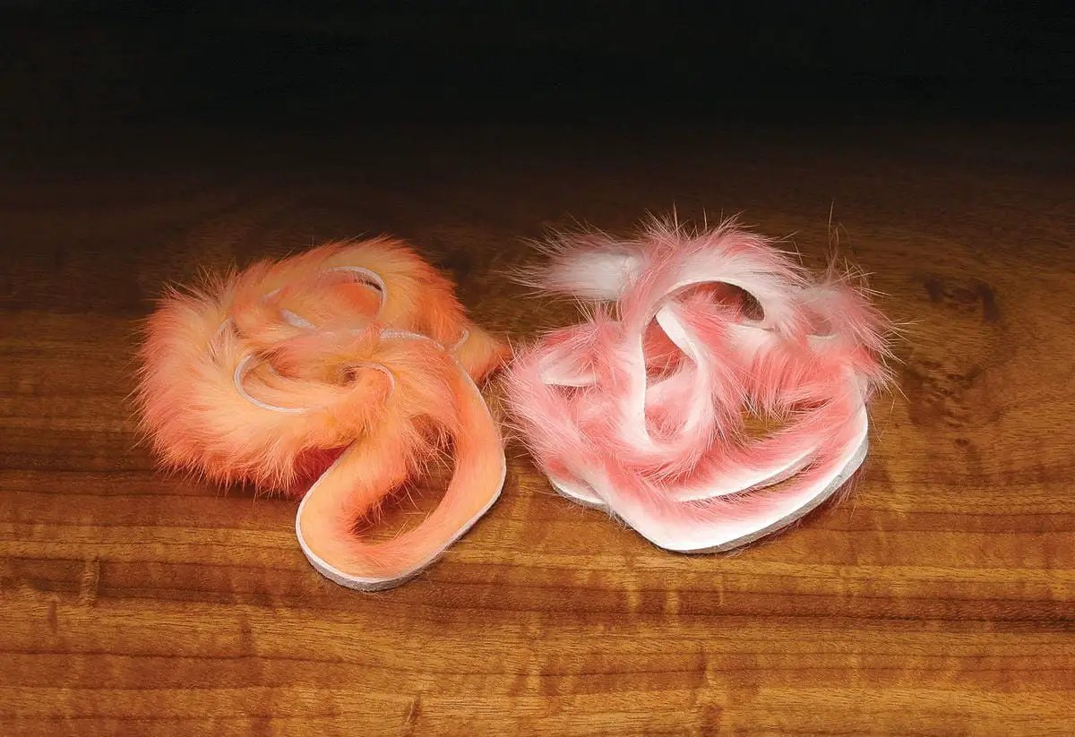 1/8" Two-Tone Rabbit Flesh Strips by Hareline Dubbin