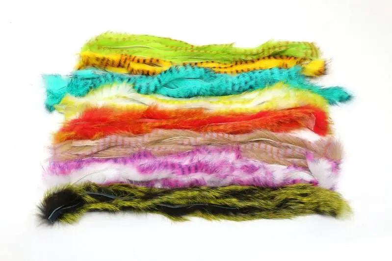 Barred Polychrome Rabbit Strips by Hareline Dubbin