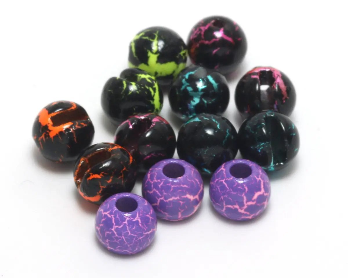 Crackle Slotted Tungsten Beads by Hareline Dubbin