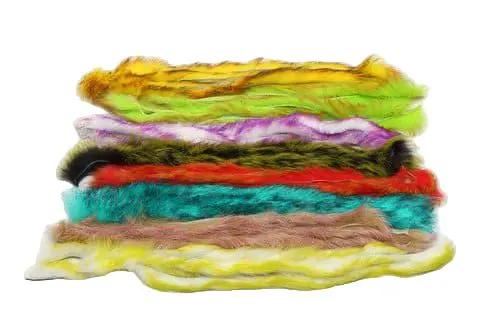 Polychrome Rabbit Strips by Hareline Dubbin