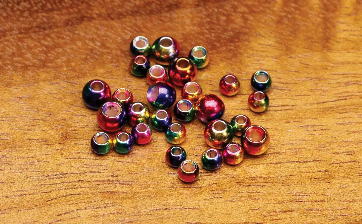 Rainbow Brass Beads by Hareline Dubbin