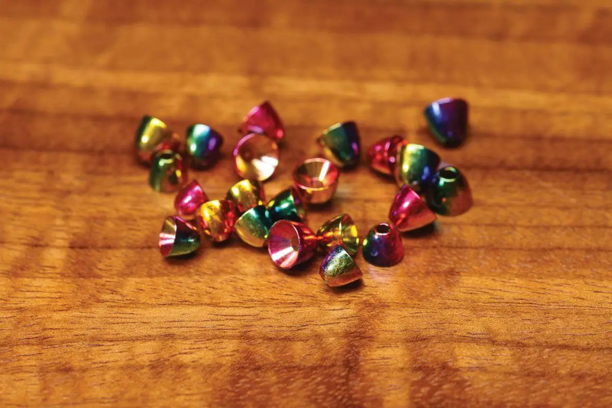 Rainbow Brass Cones by Hareline Dubbin
