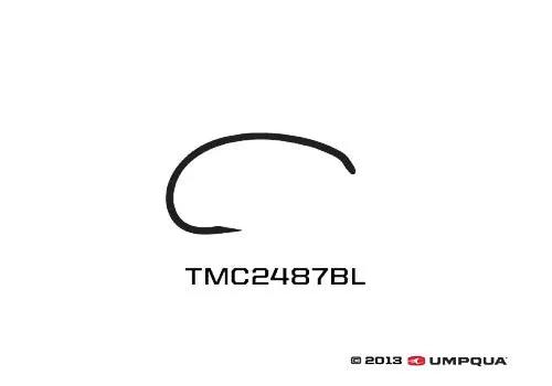 TMC 2487BL Barbless Scud Hook by Tiemco