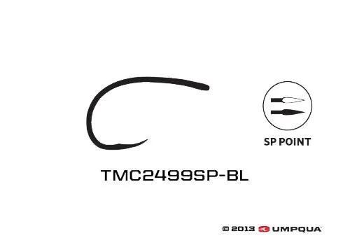 TMC 2499SP-BL Copper John, Scud, Caddis Larvae Hook by Tiemco