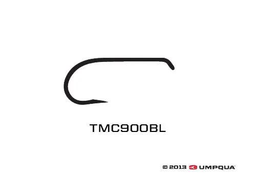 TMC 900BL Black Barbless Dry Fly Hook by Tiemco
