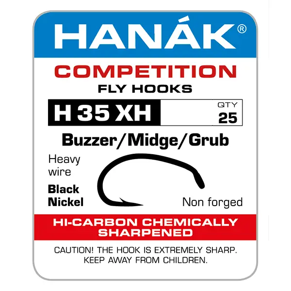 Hanak H 35 XH Barbed Buzzer/Midge/Grub Hooks by Hanak