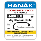 Hanak - Hanak H 400BLG Classic Jig Barbless Hooks - Gold - Feather Craft Fly Fishing