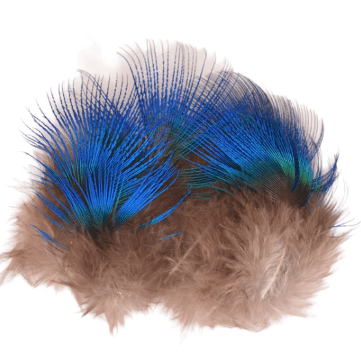 Hareline Dubbin - Blue Peacock Neck Feathers - Feather Craft Fly Fishing