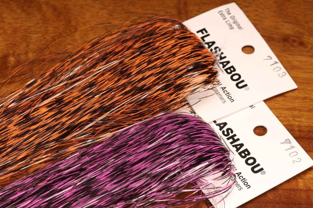 Hareline Dubbin - Grizzly - Barred Flashabou - Feather Craft Fly Fishing