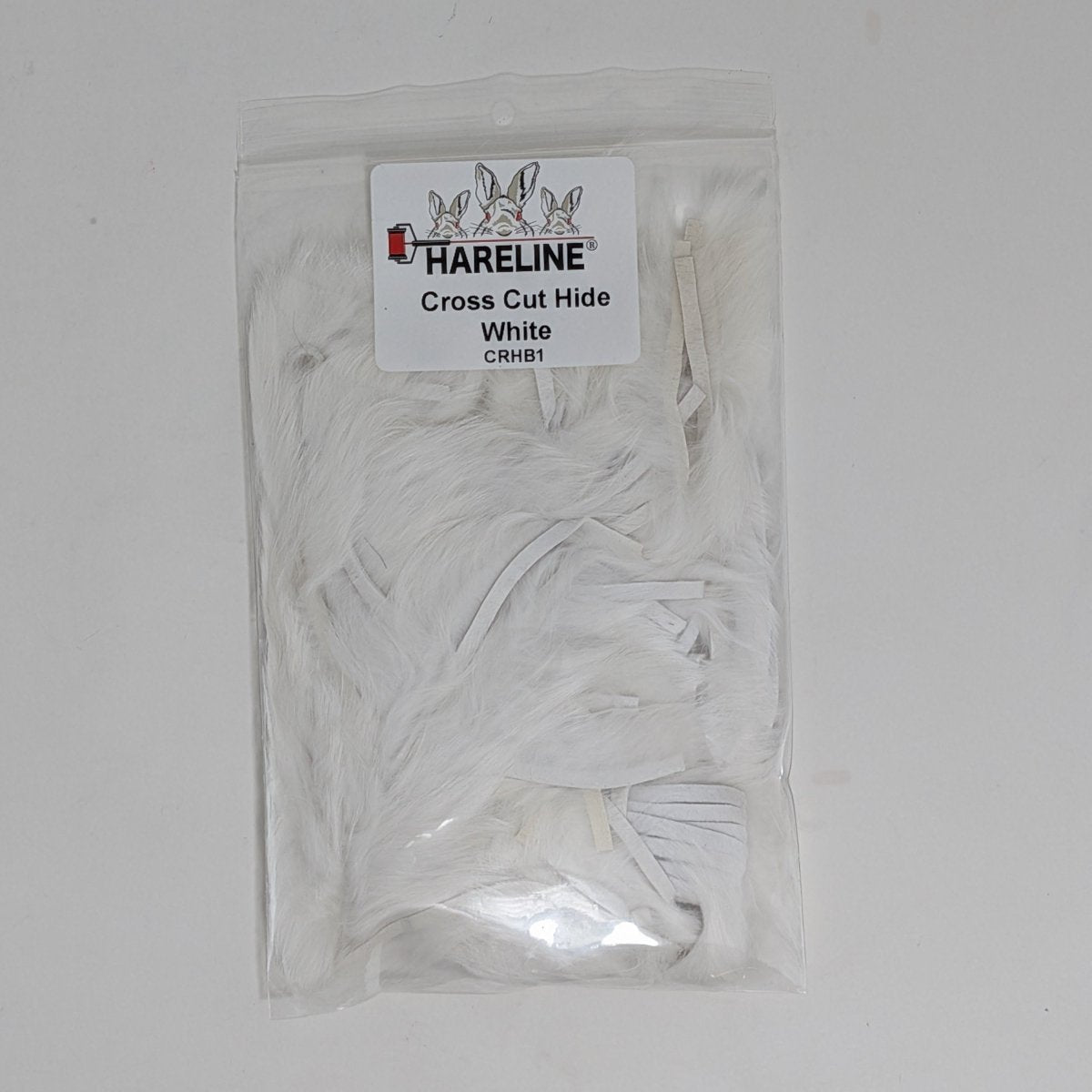 Hareline Dubbin - White Cross-Cut Rabbit Hide - Feather Craft Fly Fishing