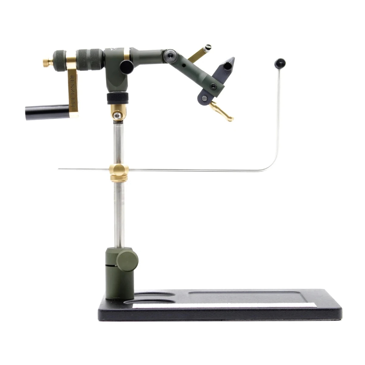 Renzetti - Renzetti Green Anodized Master Vise With Extend Crank Arm - Hinged Stem & Streamer Base M6014 - Feather Craft Fly Fishing