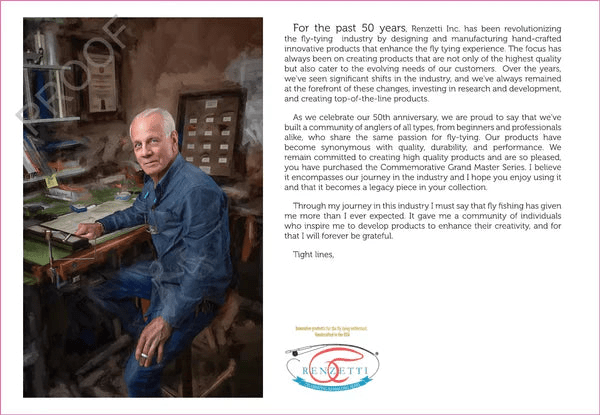 Renzetti - Renzetti Limited Edition Commemorative Grand Master Series - Feather Craft Fly Fishing