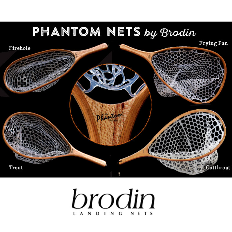 Brodin Phantom Cutthroat Landing Net Soft Rubber Mesh Trout Net Catch and  Release Net